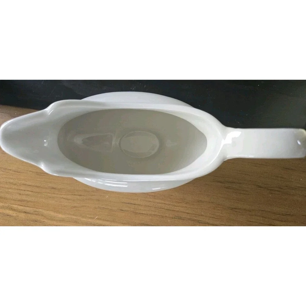 Pottery Barn classic white footed gravy boat signature everyday dining